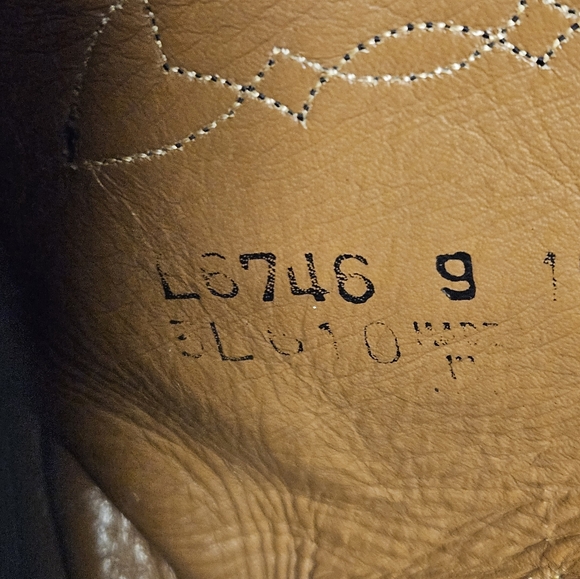 Lucchese Vintage Pull on Cowboy boots mens size 10 - black - Picture 7 of 9